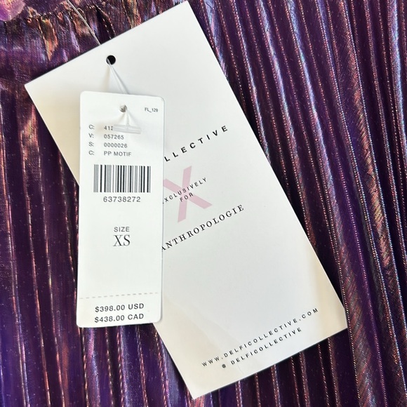 Anthropologie Delfi Accordion Floral Print Shimmer Midi Skirt-NWT!! - Picture 8 of 11